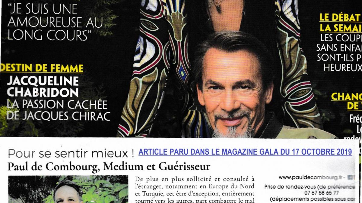 Parution dans le magazine gala 17 octobre 2019